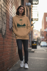 Model wearing Embrace the Chaos hoodie